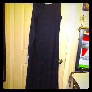 Harlow Nites-navy blue lace dress w/matching scarf